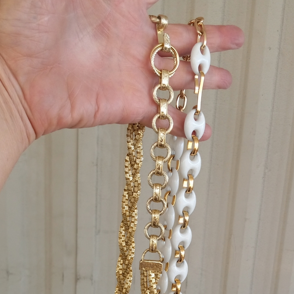 ×2 Faux Chain Belts Etc.Both 1-1/2 Foot Long Closed Clasp.! Stunning Costume..!